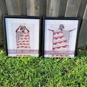 Framed Tribal African Beauty I and II By Carol Robinson-Set of 2